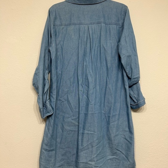 Chambray Shirt Dress for Women Size LP - Picture 4 of 6